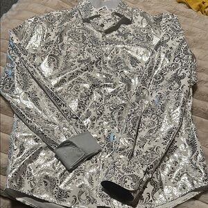 Silver Paisley Long Sleeve Shirt